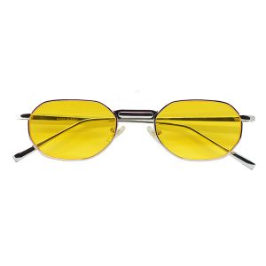 نظارة شمسية دائرية رجالي R3455-اصفر-بالدرزن