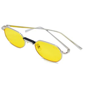 نظارة شمسية دائرية رجالي R3455-اصفر-بالدرزن