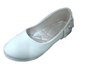 حذاء بناتي سادة-أبيض لماع